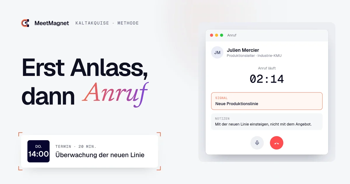 Laufender Anruf mit dem Signal des Interessenten: neue Produktionslinie