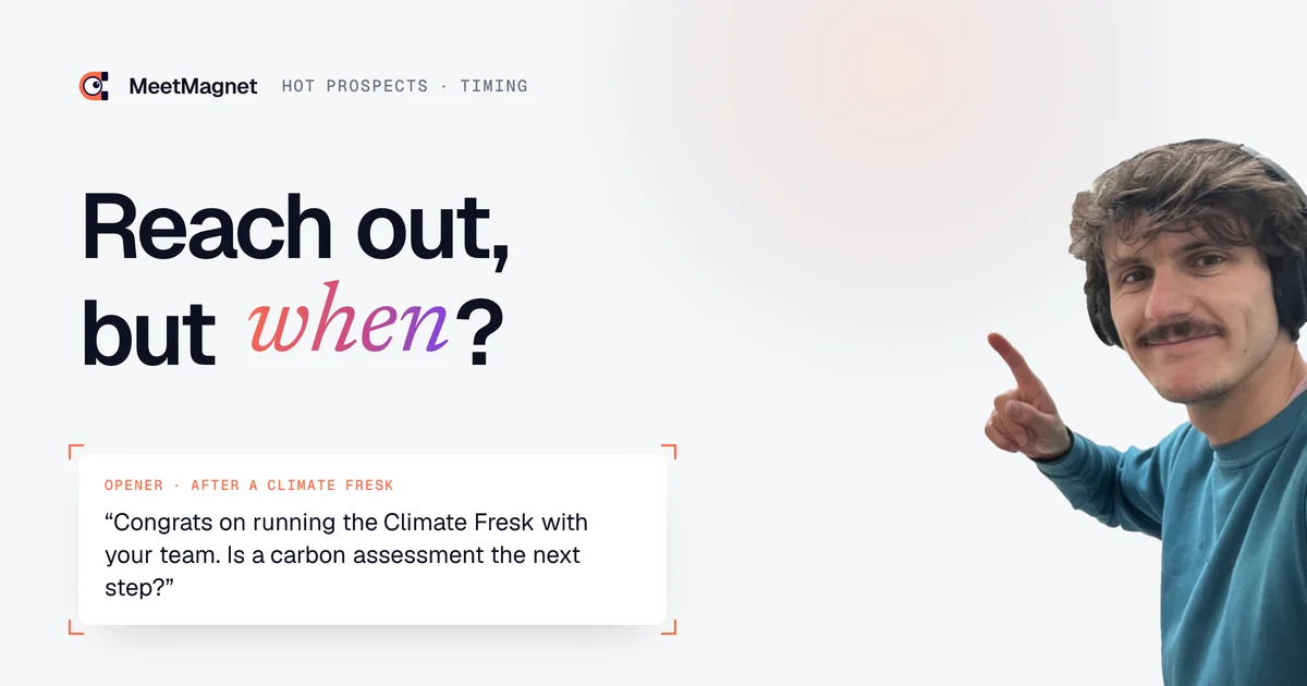 Etienne Douillard, founder of MeetMagnet, points to an opener sent to a hot prospect at the right time