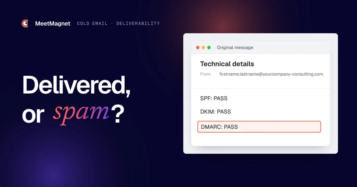 Example of the technical details of a received email: SPF, DKIM and DMARC on PASS, the DMARC line highlighted