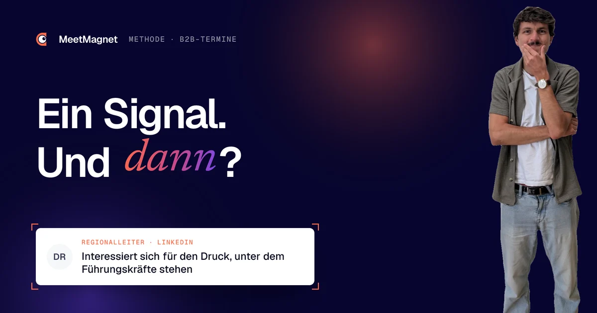 Etienne Douillard, Gründer von MeetMagnet, überlegt, wie aus einem LinkedIn-Kaufsignal ein B2B-Termin wird