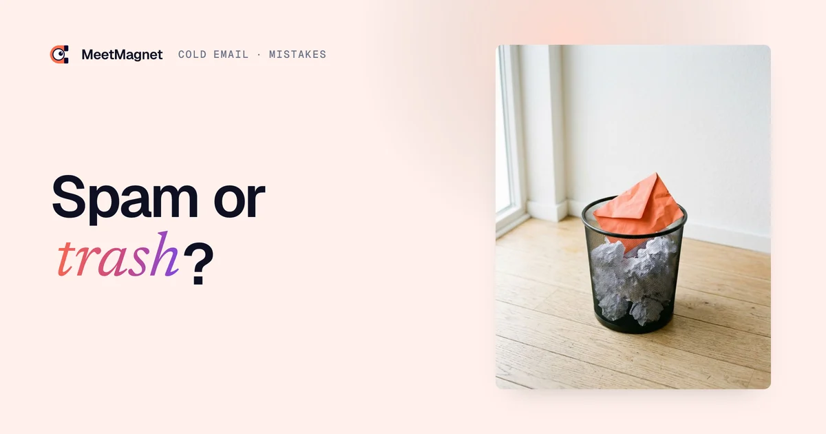 Crumpled coral envelope thrown into a metal office wastebasket, among balls of crumpled paper