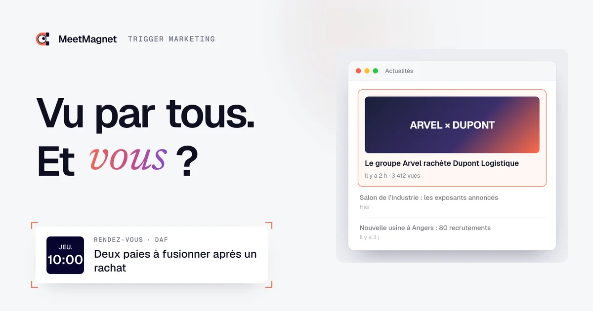 Fil d'actualités : un rachat d'entreprise vu par tous, le signal déclencheur