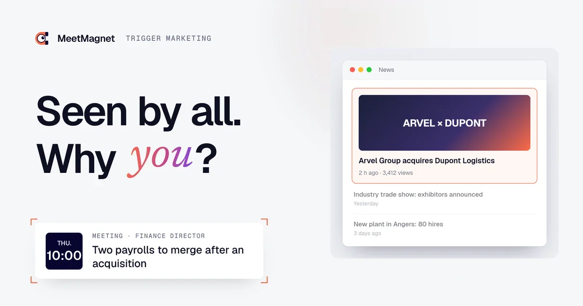 News feed: a company acquisition everyone has seen, the trigger event
