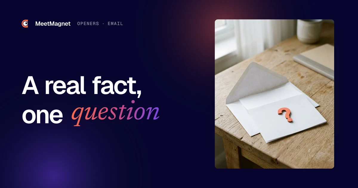 Open envelope on a wooden desk, the letter pulled out, a coral question mark resting on it