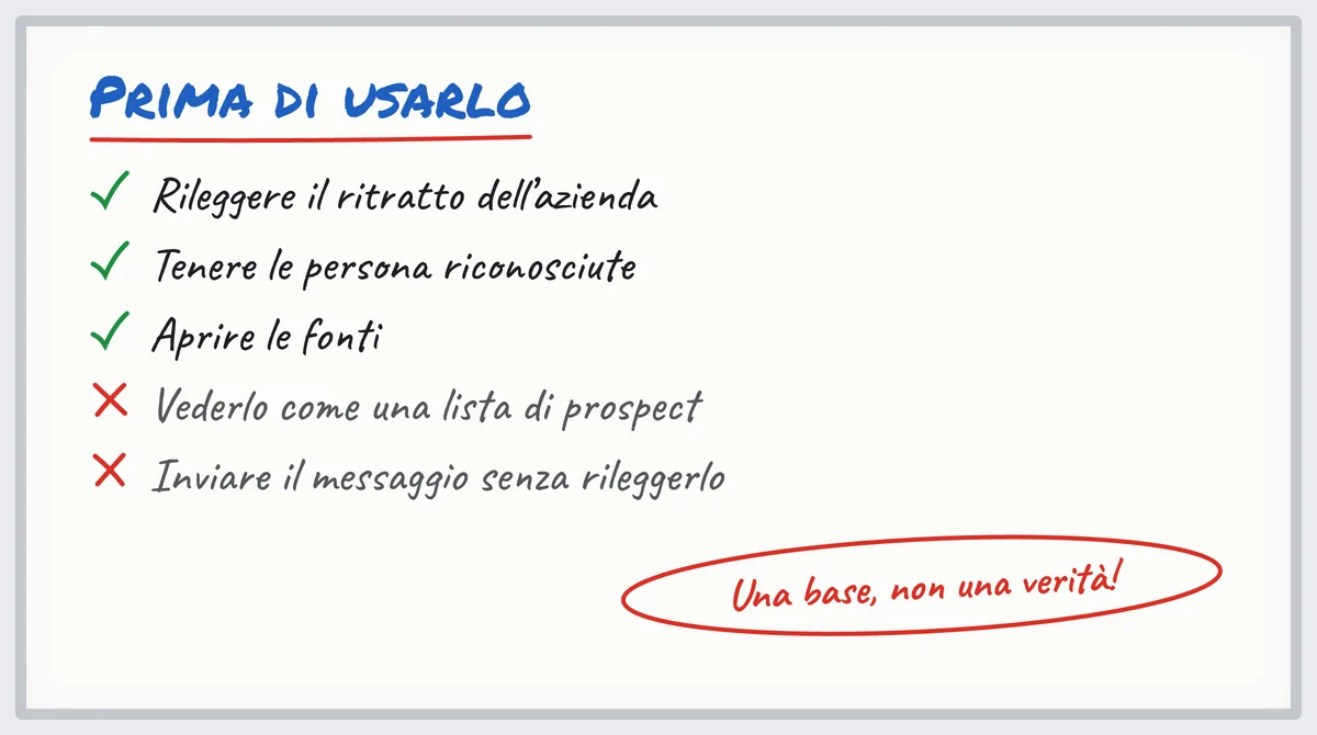 Lavagna: rileggere il ritratto, tenere le persona riconosciute, aprire le fonti; non è una lista di prospect