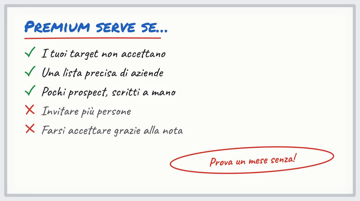 Checklist a pennarello: quando conviene LinkedIn Premium per la prospezione e quando non serve