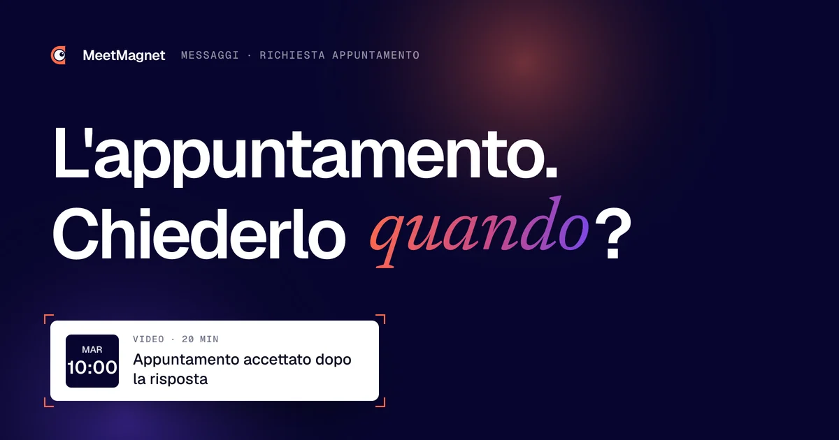 L'appuntamento. Chiederlo quando? · Appuntamento accettato dopo la risposta