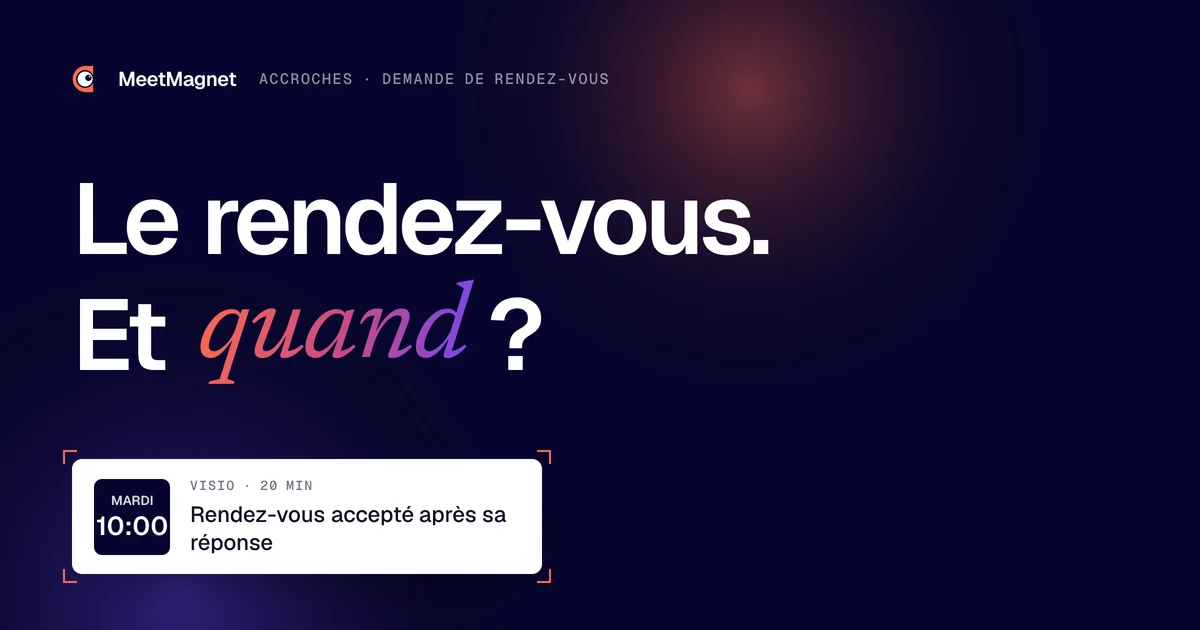 Le rendez-vous. Et quand\u00a0? · Rendez-vous accepté après sa réponse