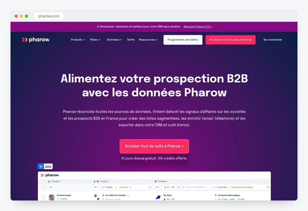 Screenshot of the Pharow homepage (pharow.com), taken on 15 October 2026