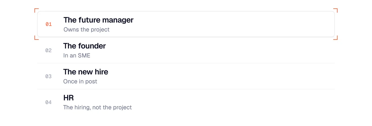 Who to contact after a job posting: the role's future manager first, then the founder, the new hire, not HR