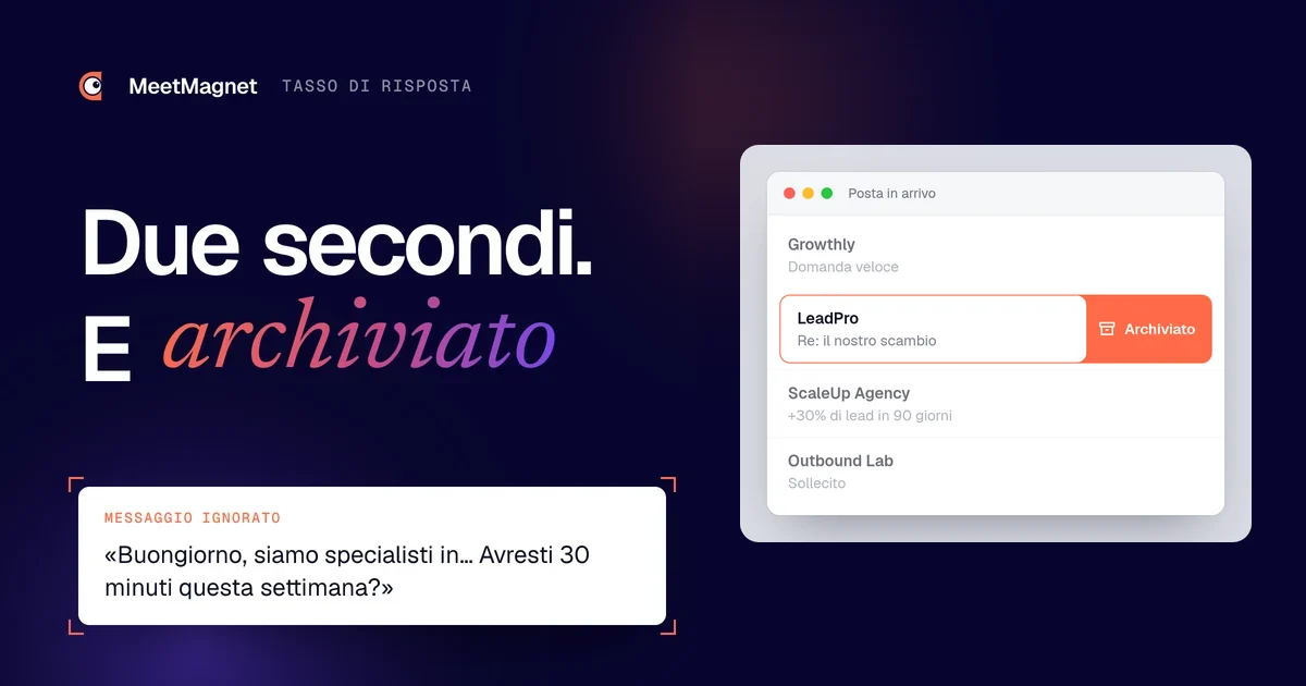 Posta in arrivo: un messaggio di prospezione archiviato con un gesto