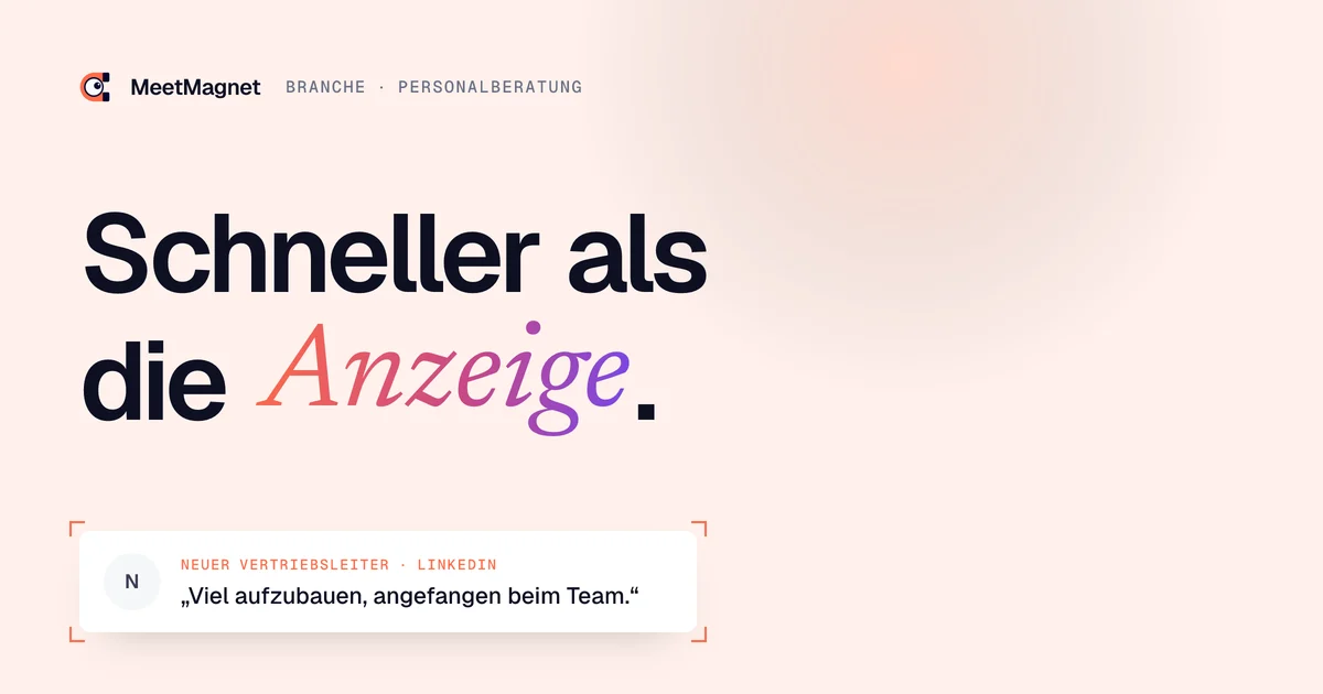 Schneller als die Anzeige. · „Viel aufzubauen, angefangen beim Team.“