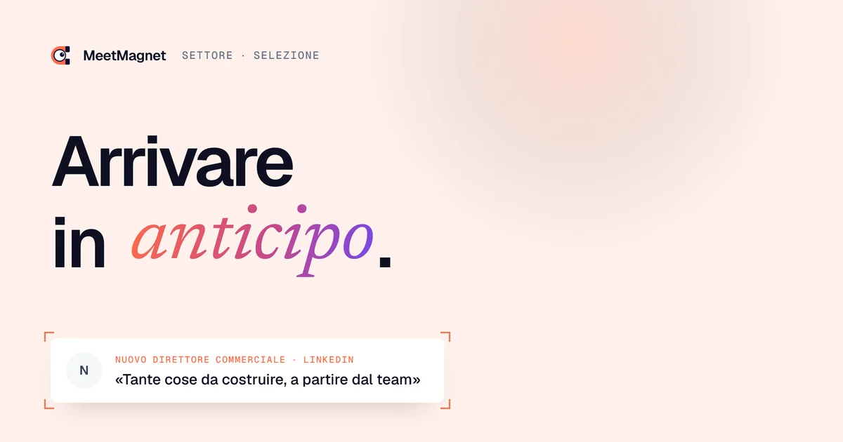 Arrivare in anticipo. · «Tante cose da costruire, a partire dal team»