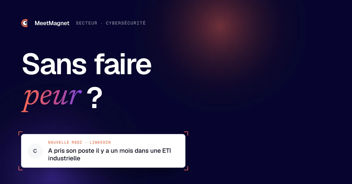 Sans faire peur ? · A pris son poste il y a un mois dans une ETI industrielle