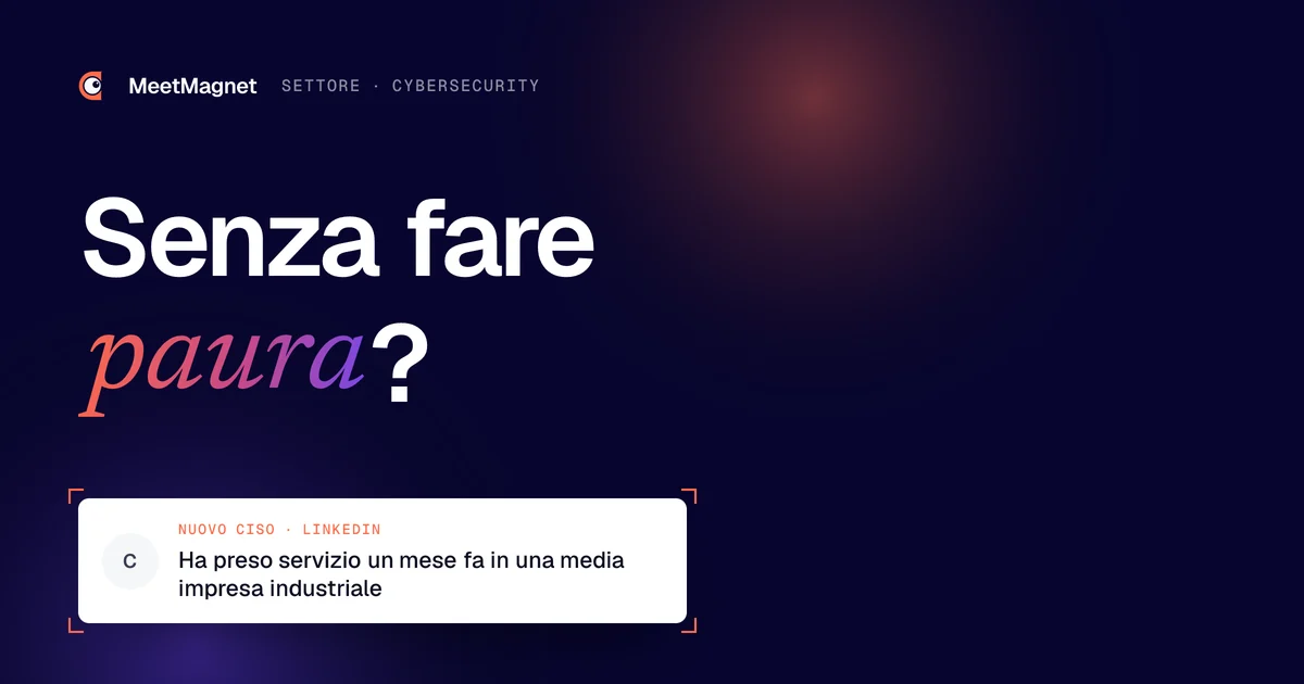 Senza fare paura? · Ha preso servizio un mese fa in una media impresa industriale