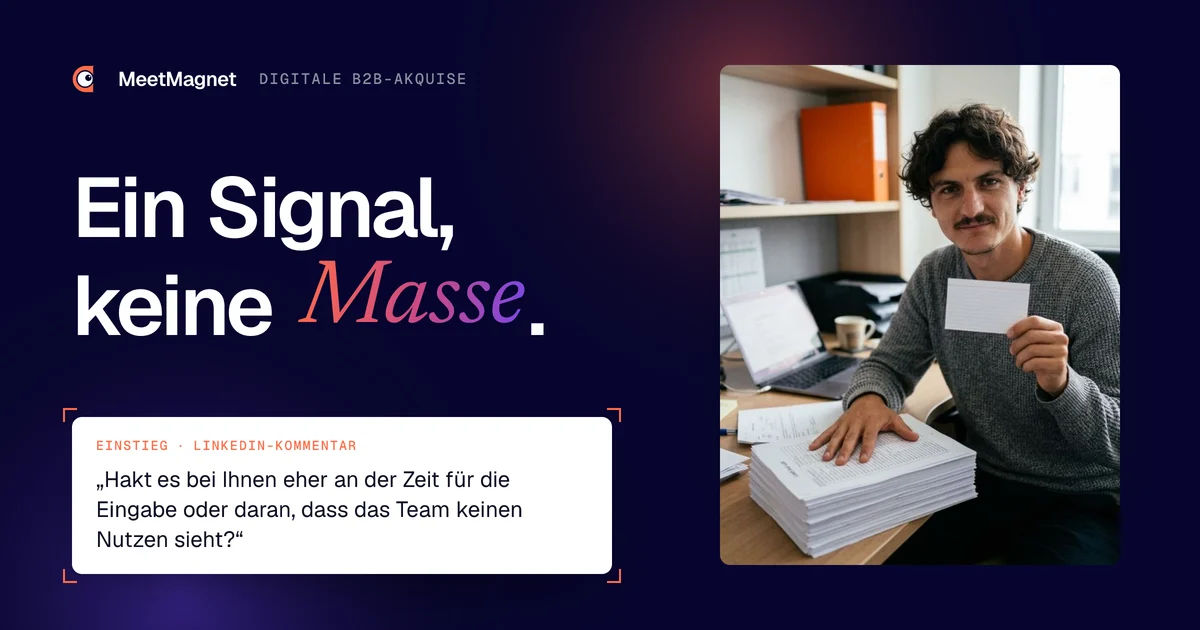 Etienne Douillard, Gründer von MeetMagnet, Daumen hoch: In der digitalen B2B-Akquise schlägt ein Signal die Masse