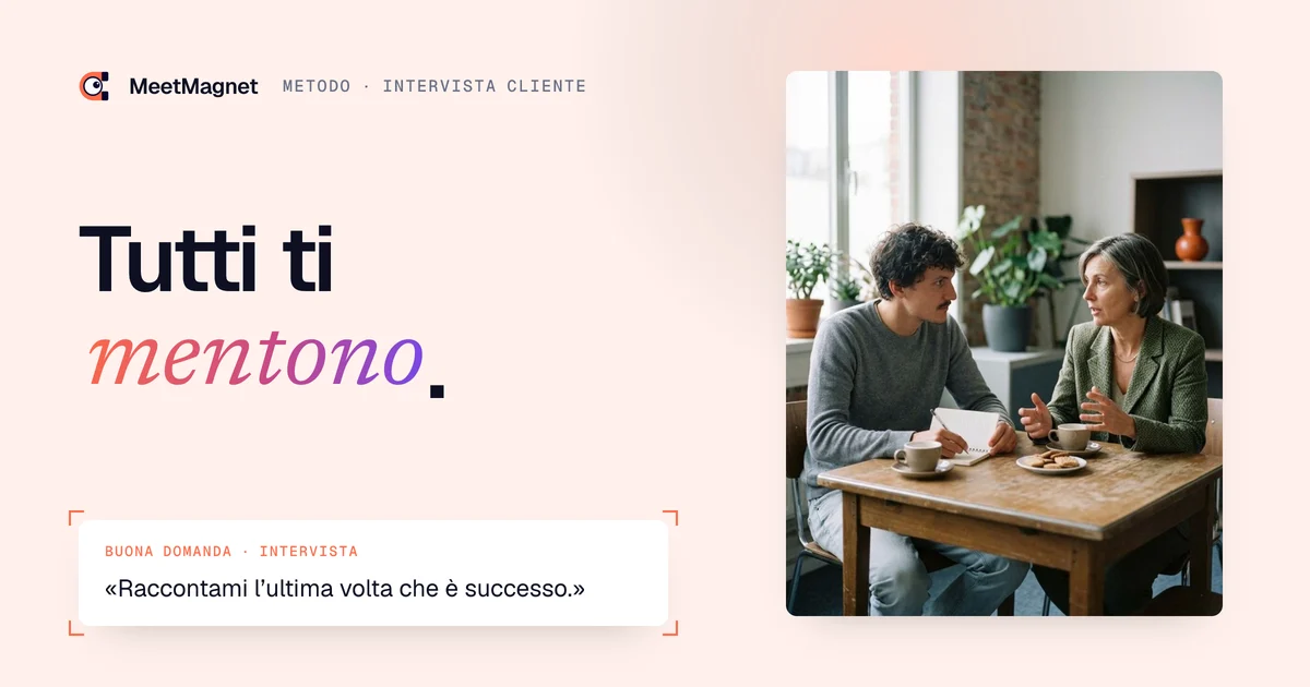 Etienne Douillard, fondatore di MeetMagnet, e una buona domanda d'intervista cliente secondo il test della mamma