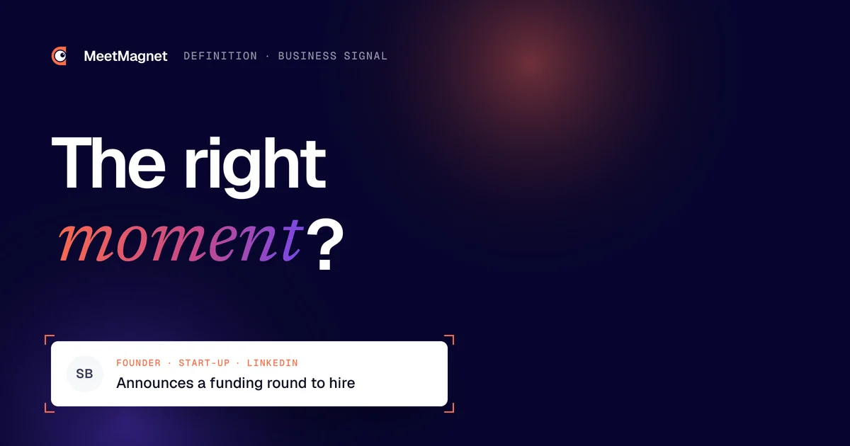 The right moment? · Announces a funding round to hire