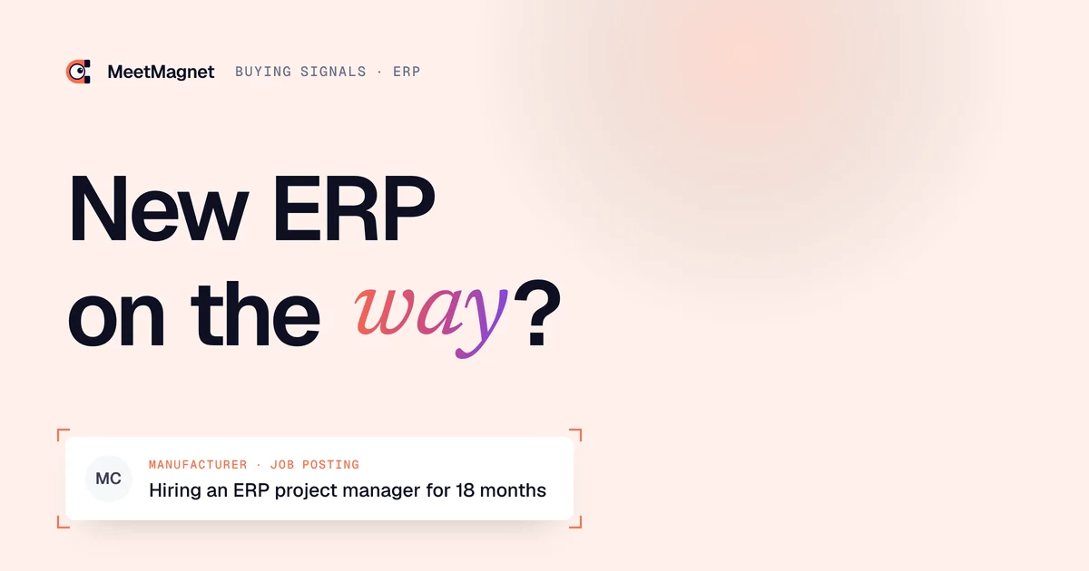 New ERP on the way? · Hiring an ERP project manager for 18 months