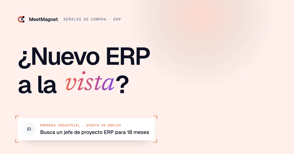 ¿Nuevo ERP a la vista? · Busca un jefe de proyecto ERP para 18 meses