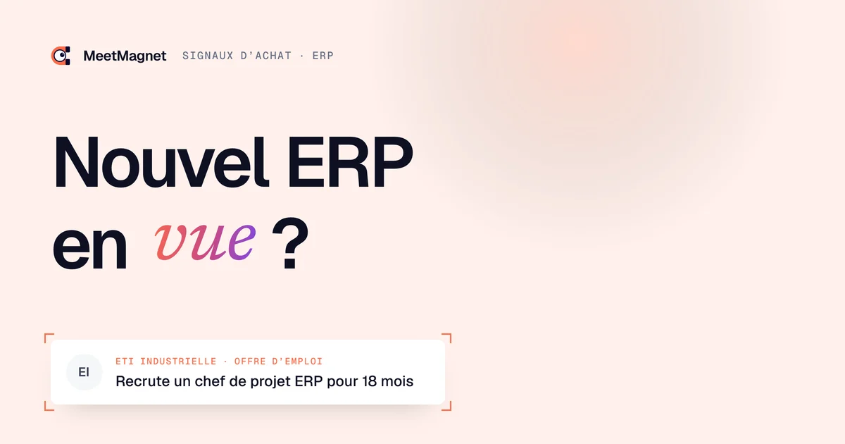 Nouvel ERP en vue ? · Recrute un chef de projet ERP pour 18 mois