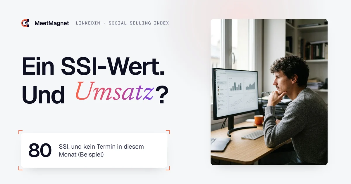 Etienne Douillard, Gründer von MeetMagnet, vor Diagrammen: ein hoher SSI-Wert bringt noch keine Termine