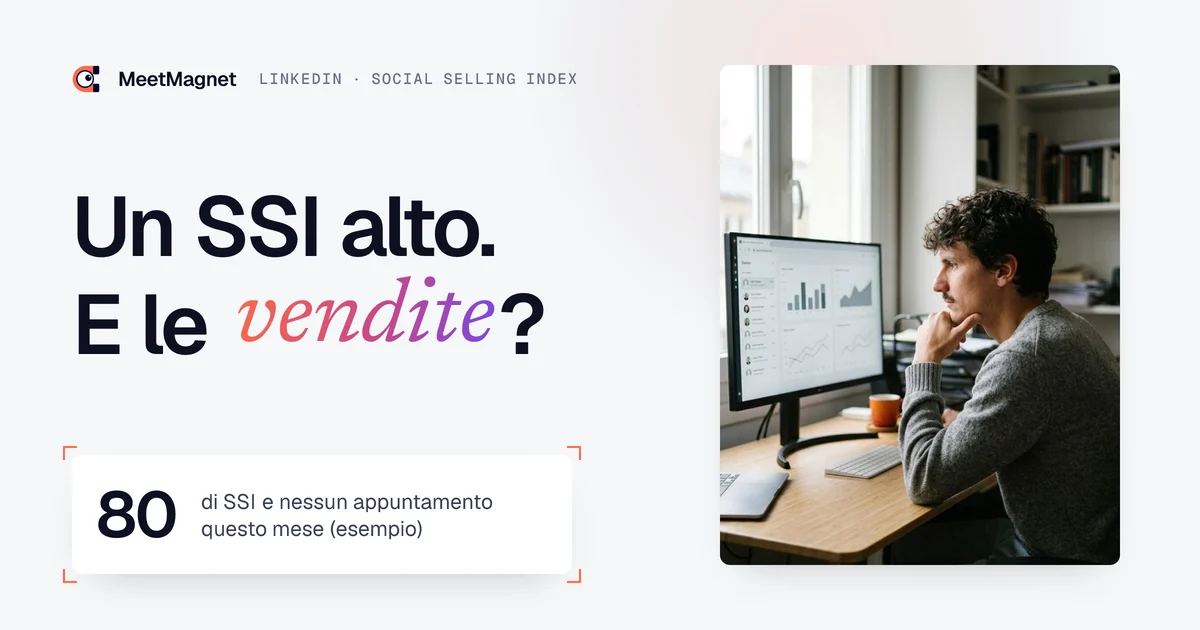 Etienne Douillard, fondatore di MeetMagnet, davanti a dei grafici: un SSI alto non garantisce appuntamenti