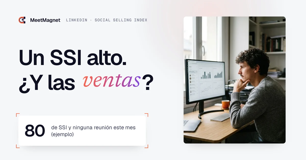Etienne Douillard, fundador de MeetMagnet, ante unos gráficos: un SSI alto no garantiza reuniones