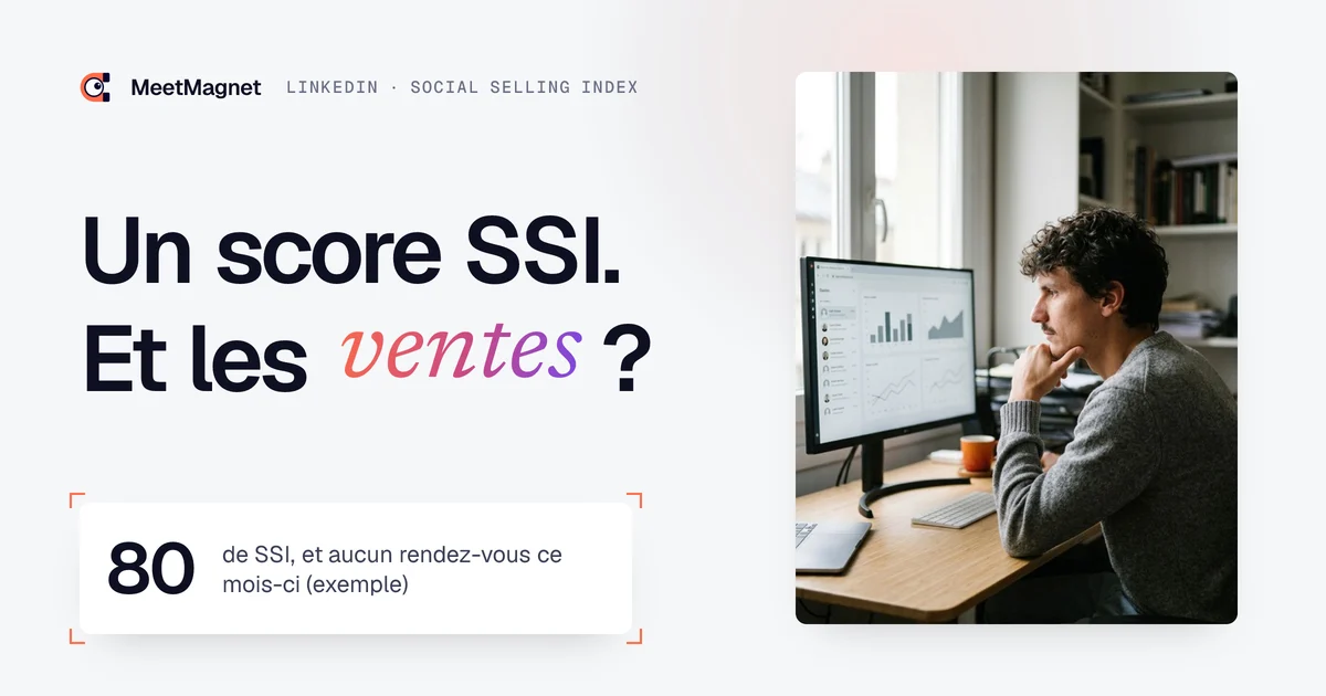 Etienne Douillard, fondateur de MeetMagnet, devant des graphiques : un score SSI élevé ne garantit pas des rendez-vous