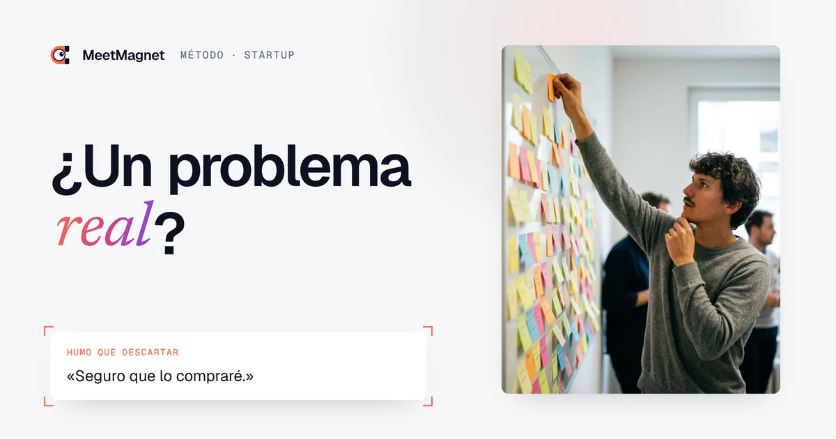 Etienne Douillard, fundador de MeetMagnet, piensa en su escritorio: cómo encontrar un problema de negocio real para una startup