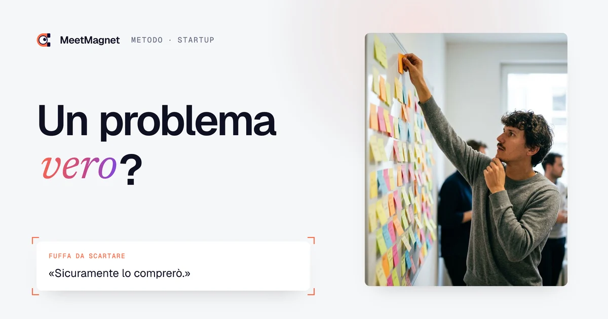 Etienne Douillard, fondatore di MeetMagnet, riflette alla scrivania: come trovare un vero problema di business per una startup