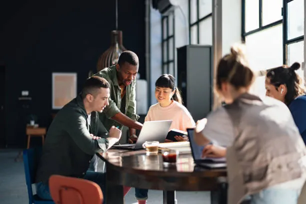 A sales team at work